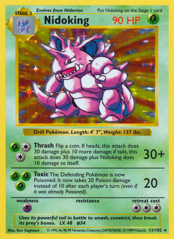 Base set Holo Nidoking #11/102 shadowless